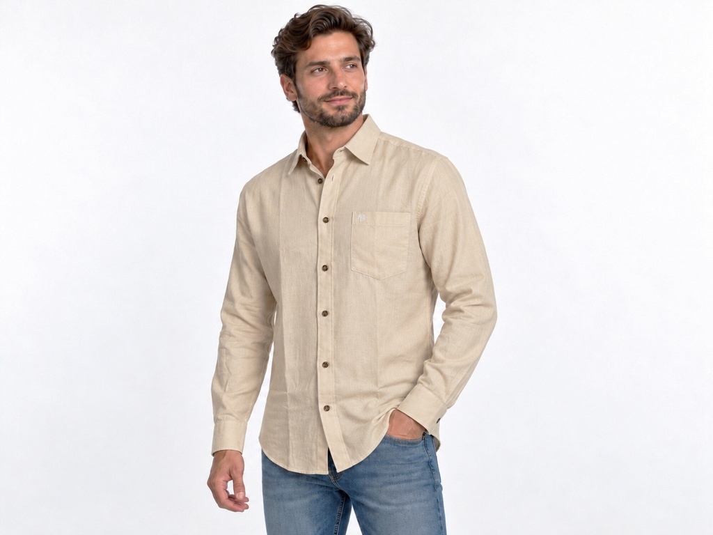 CAMISA DE LINO MANGA LARGA
