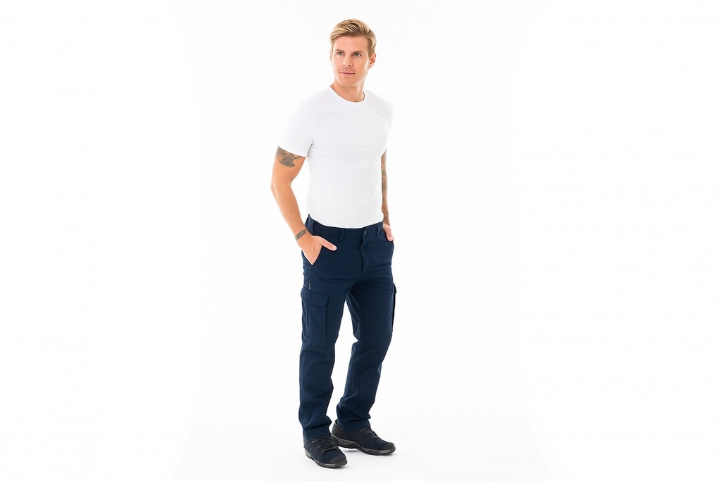 PANTALON CARGO FLEX - Azul