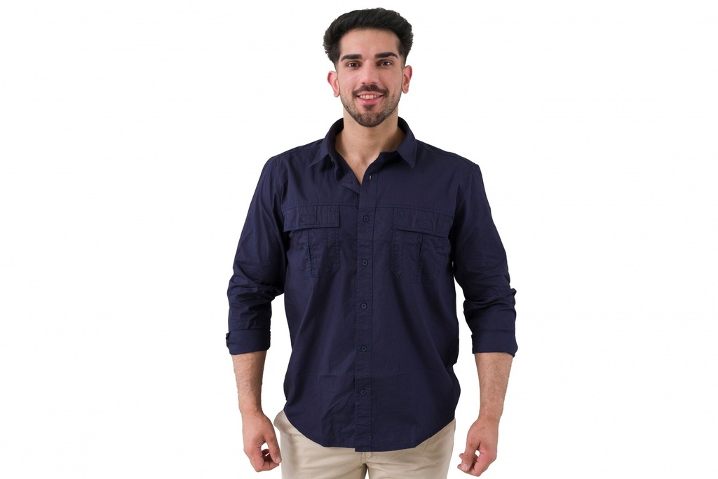 CAMISA HUNTER MANGA LARGA - Azul