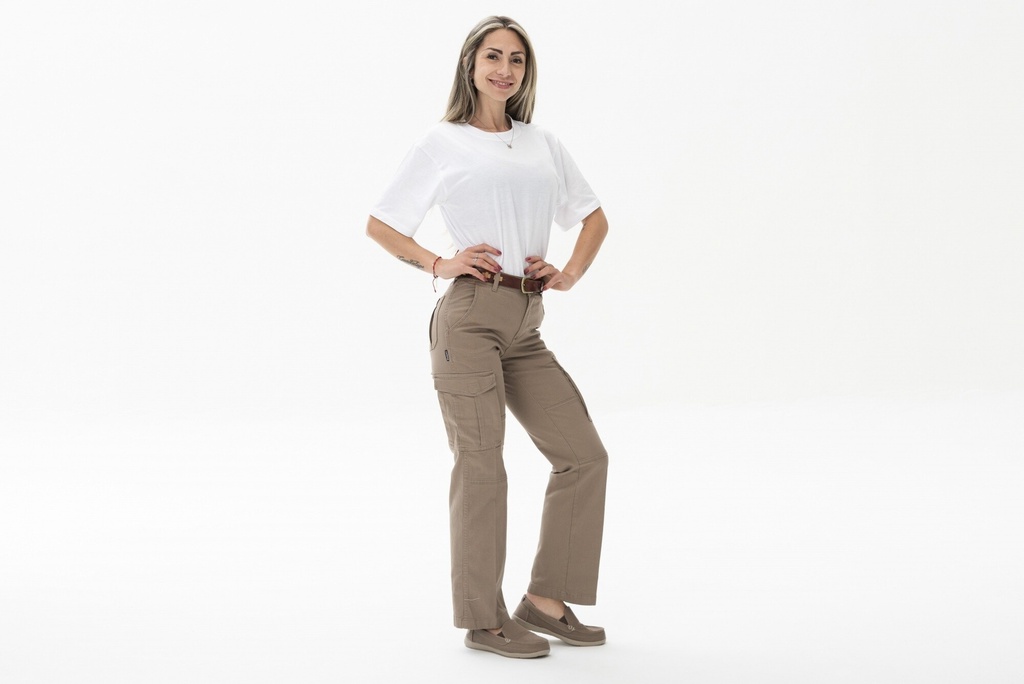 PANTALON RECTO MUJER FLEX - Beige