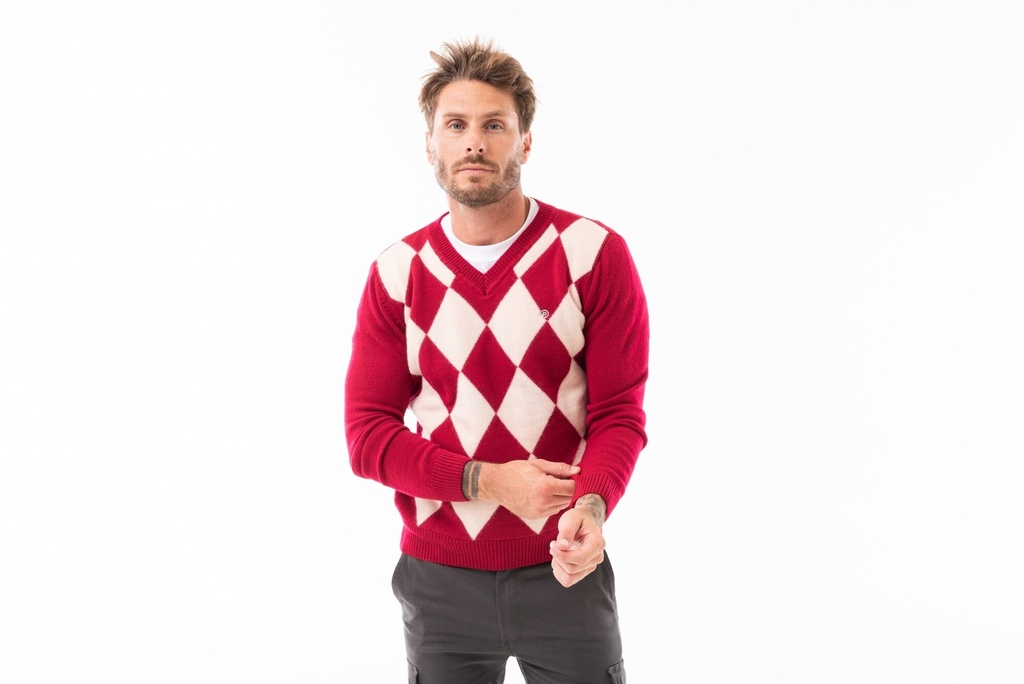 BUZO ESCOTE V ROMBOS