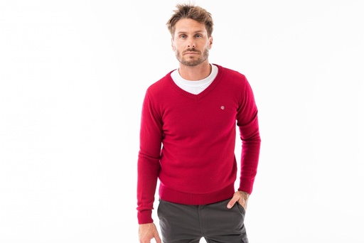 [PA9200-12] BUZO ESCOTE V LISO - Rojo